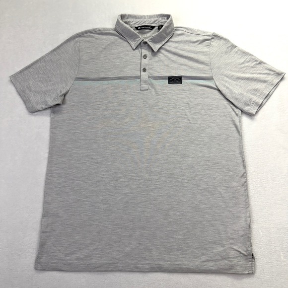 TravisMathew Other - TravisMathew Polo Shirt Mens XL Gray Heathered Stripe Golf Performance Stretch